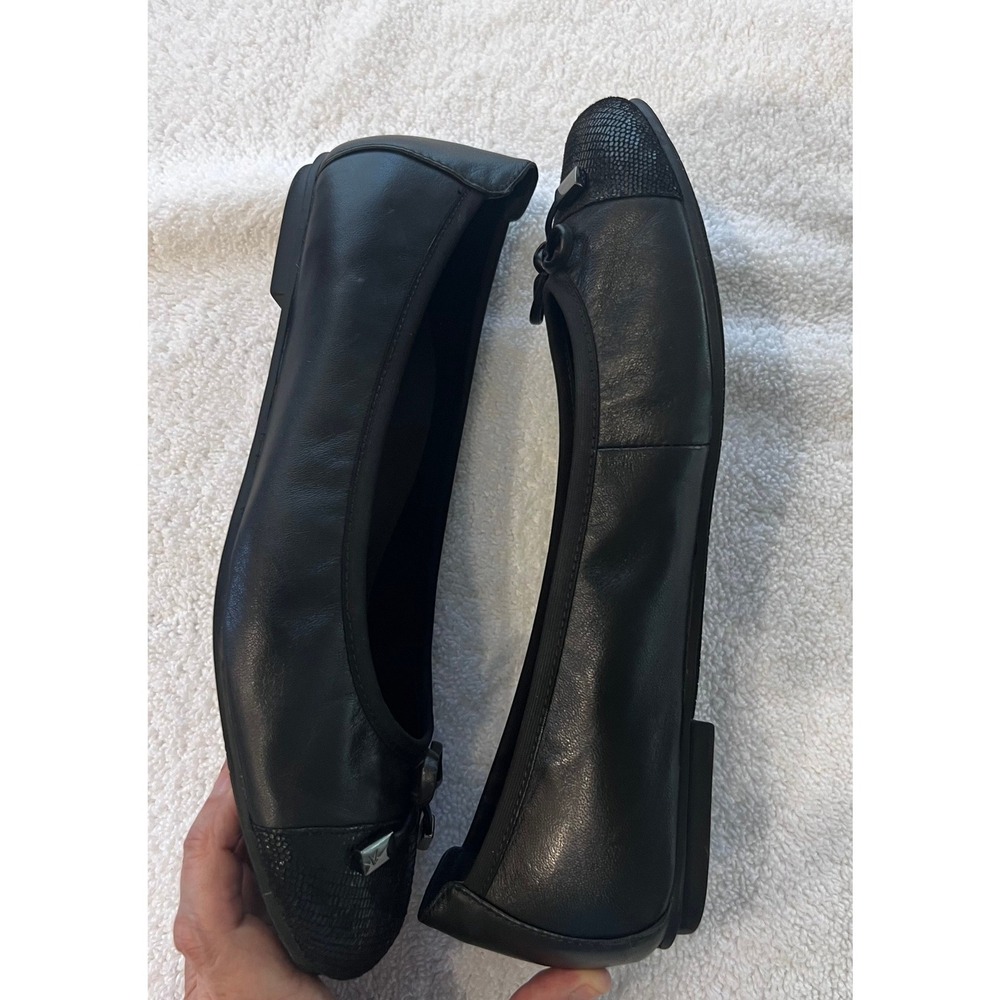 Vionic Minna Black Leather Cap Toe Ballet Flats Womens 8 - Picture 3 of 8